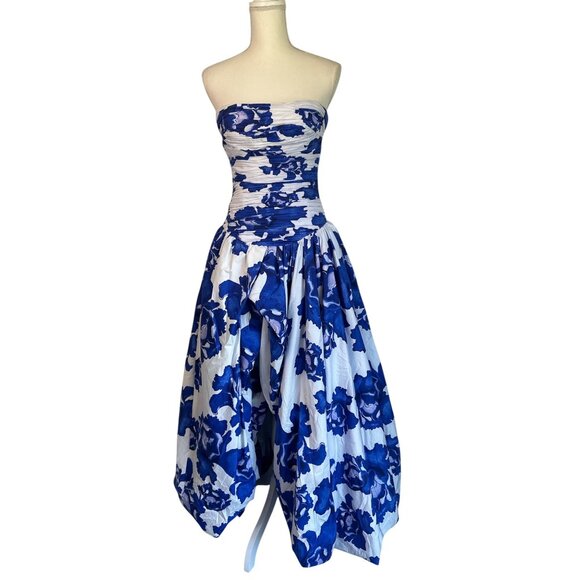 Aje Behold Maxi Dress in Boldly Blooming Cobalt 4 New Womens Maxi Gown - Picture 6 of 17